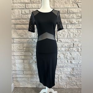 French Connection black sheer cutout dress